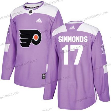 Nuoret Philadelphia Flyers #17 Wayne Simmonds Violetti Aito Taistelee syöpää vastaan Ommeltu NHL Paita