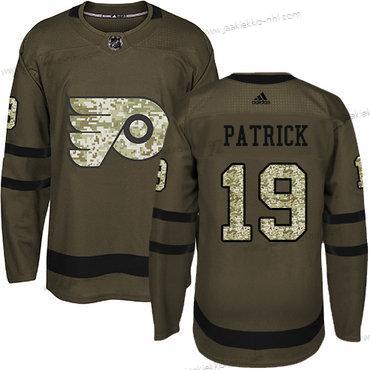 Nuoret Philadelphia Flyers #19 Nolan Patrick Vihreä Salute to Service Ommeltu NHL Paita