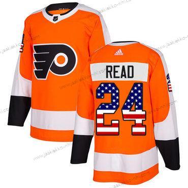 Nuoret Philadelphia Flyers #24 Matt Read Oranssi Kotiottelupaita Aito USA Flag Ommeltu NHL Paita