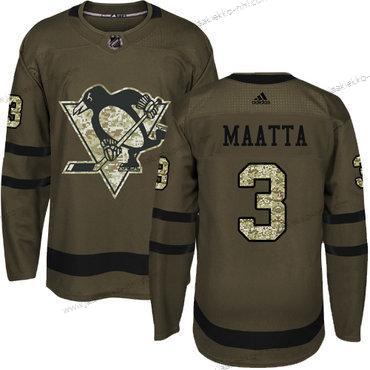 Nuoret Pittsburgh Penguins #3 Olli Maatta Vihreä Salute to Service Ommeltu NHL Paita