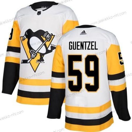 Nuoret Pittsburgh Penguins #59 Jake Guentzel Valkoinen Road Aito Ommeltu NHL Paita