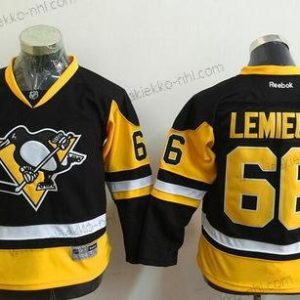 Nuoret Pittsburgh Penguins #66 Mario Lemieux Retired Musta Vieraspaita Reebok Jääkiekko Paita