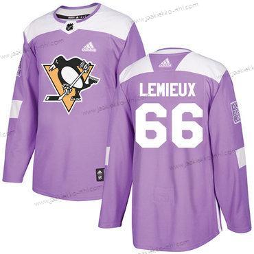 Nuoret Pittsburgh Penguins #66 Mario Lemieux Violetti Aito Taistelee syöpää vastaan Ommeltu NHL Paita