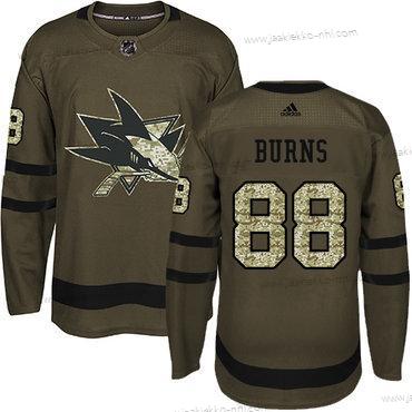 Nuoret San Jose Sharks #88 Brent Burns Vihreä Salute to Service Ommeltu NHL Paita