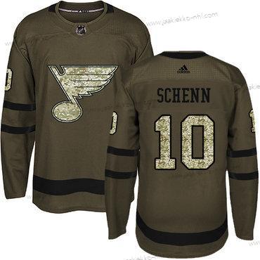 Nuoret St. Louis Blues #10 Brayden Schenn Vihreä Salute to Service Ommeltu NHL Paita