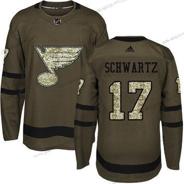 Nuoret St. Louis Blues #17 Jaden Schwartz Vihreä Salute to Service Ommeltu NHL Paita