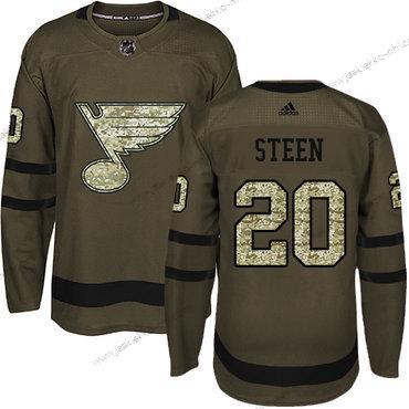 Nuoret St. Louis Blues #20 Alexander Steen Vihreä Salute to Service Ommeltu NHL Paita