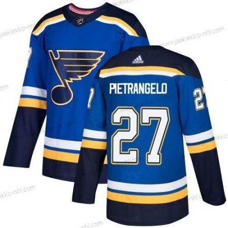 Nuoret St. Louis Blues #27 Alex Pietrangelo Sininen Kotiottelupaita Aito Ommeltu NHL Paita