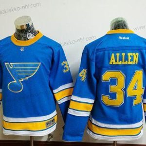 Nuoret St. Louis Blues #34 Jake Allen Sininen 2017 Talvi Klassinen Ommeltu NHL Paita