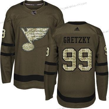 Nuoret St. Louis Blues #99 Wayne Gretzky Vihreä Salute to Service Ommeltu NHL Paita