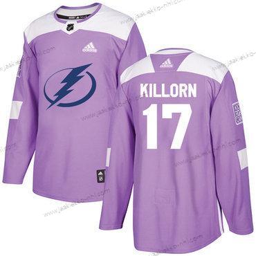 Nuoret Tampa Bay Lightning #17 Alex Killorn Violetti Aito Taistelee syöpää vastaan Ommeltu NHL Paita