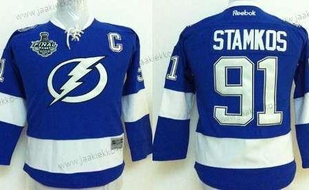 Nuoret Tampa Bay Lightning #91 Steven Stamkos 2015 Stanley Cup Sininen Paita