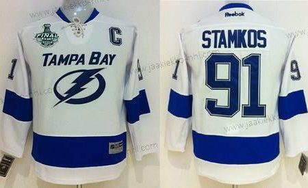 Nuoret Tampa Bay Lightning #91 Steven Stamkos Valkoinen Paita