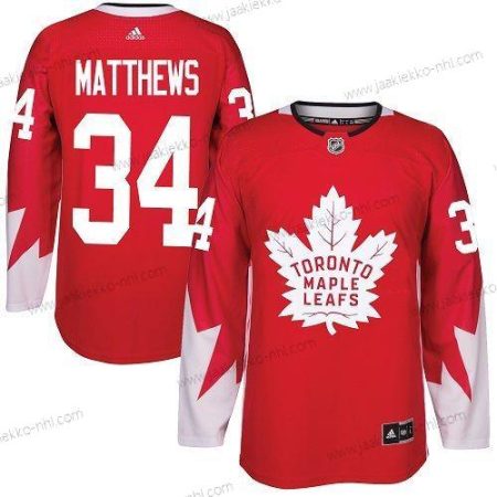 Nuoret Toronto Maple Leafs #34 Auston Matthews Punainen Vaihtopaita Ommeltu NHL Paita