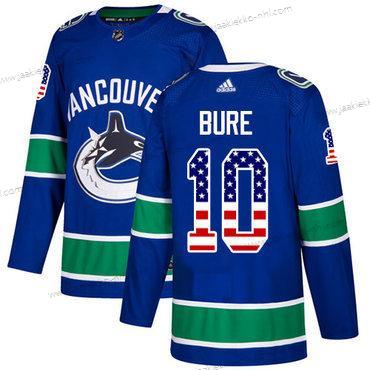 Nuoret Vancouver Canucks #10 Pavel Bure Sininen Kotiottelupaita Aito USA Flag Ommeltu NHL Paita