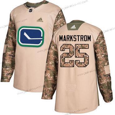 Nuoret Vancouver Canucks #25 Jacob Markstrom Maastokuvio Aito 2017 Veterans Day Ommeltu NHL Paita