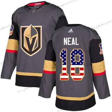 Nuoret Vegas Golden Knights #18 James Neal Harmaa Kotiottelupaita Aito USA Flag Ommeltu NHL Paita