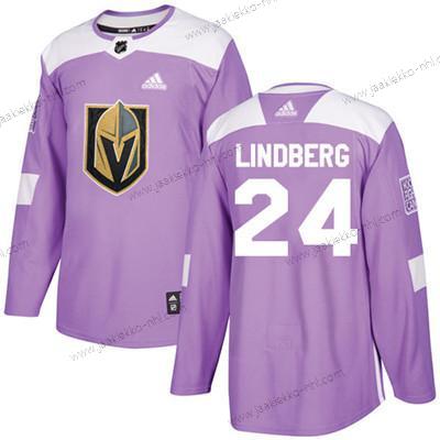 Nuoret Vegas Golden Knights #24 Oscar Lindberg Violetti Aito Taistelee syöpää vastaan Ommeltu NHL Paita