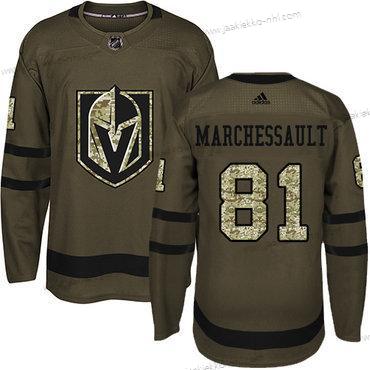 Nuoret Vegas Golden Knights #81 Jonathan Marchessault Vihreä Salute to Service Ommeltu NHL Paita