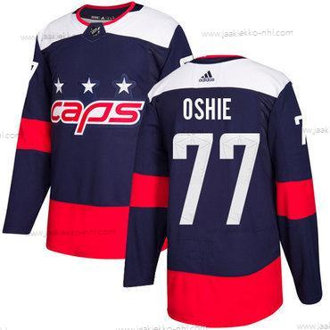 Nuoret Washington Capitals #77 T. J. Oshie Laivastonsininen Aito 2018 Stadium Series Ommeltu NHL Paita