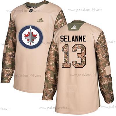 Nuoret Winnipeg Jets #13 Teemu Selanne Maastokuvio Aito 2017 Veterans Day Ommeltu NHL Paita