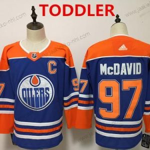 Taapero Edmonton Oilers #97 Connor Mcdavid Royal Sininen Ommeltu NHL Paita